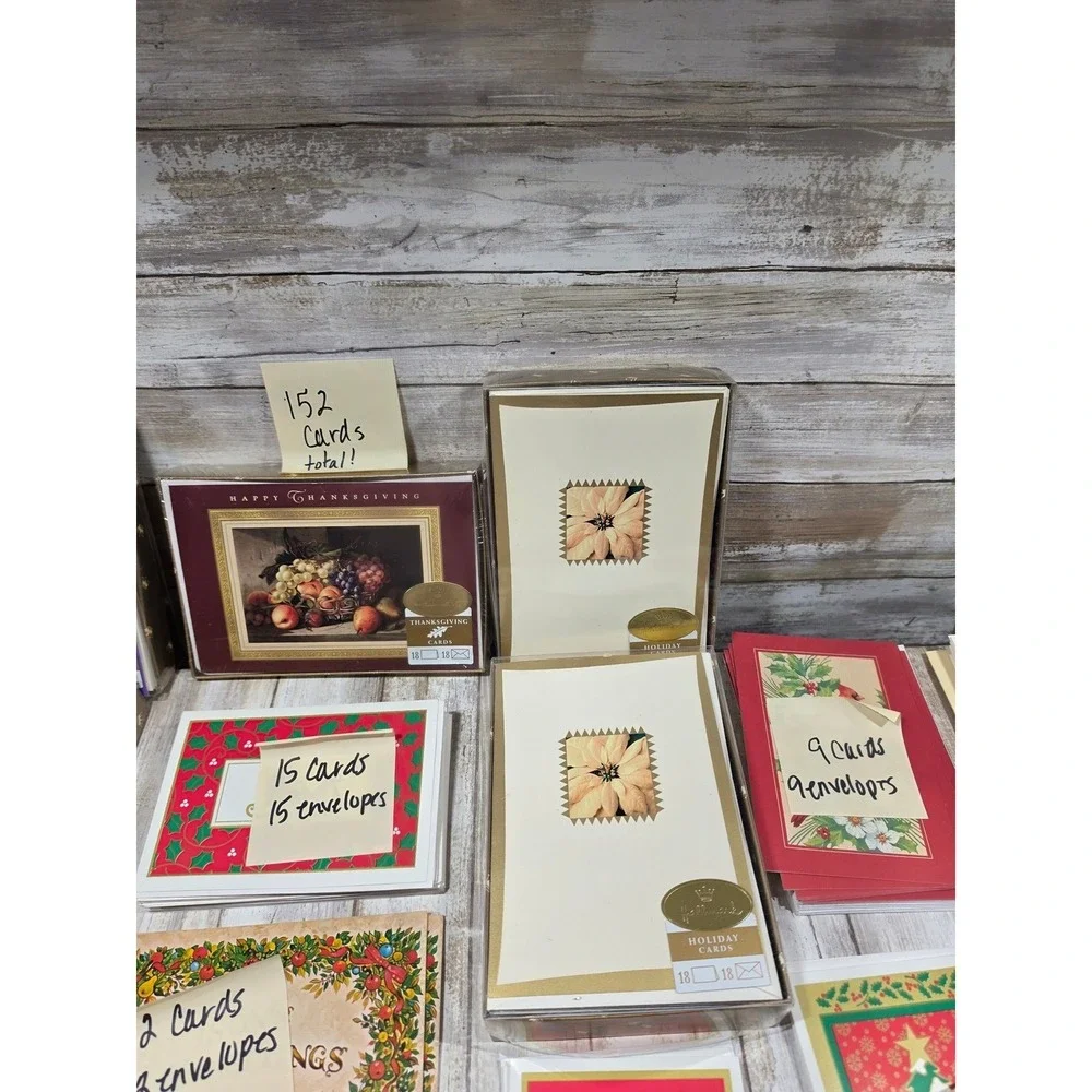 Hallmark Holiday Greeting Card Lot 152 Count Christmas Thanksgiving Envelopes